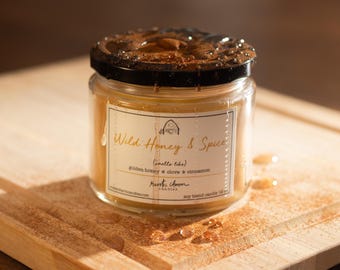 Wild Honey & Spice Candle Cotton Wick Rustic Charm Scent 12 oz