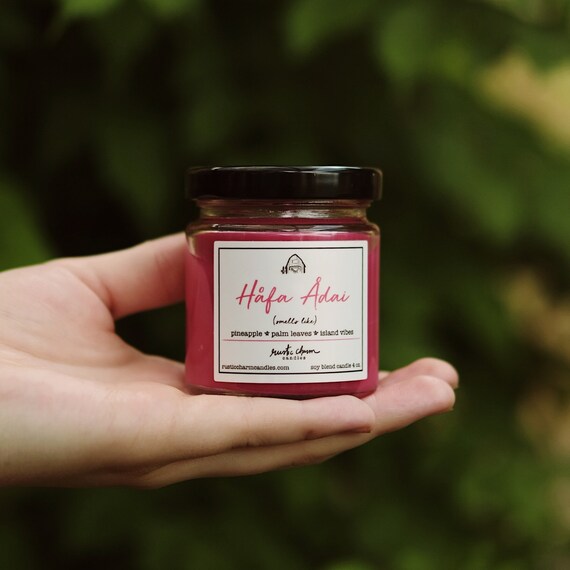 Hafa Adai Scented Candle 4 Oz Mini Rustic Charm Spring Summer Etsy