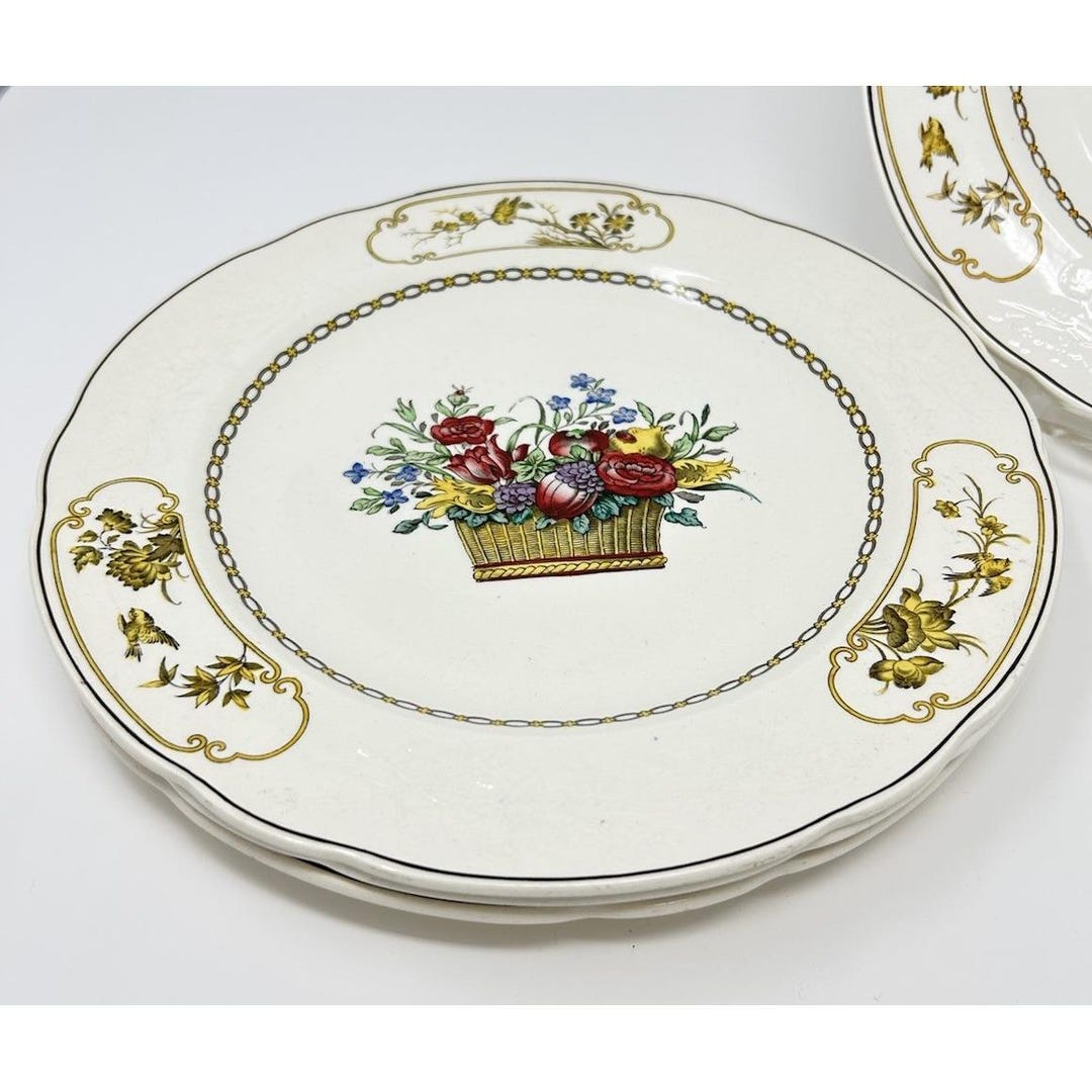 スポード ディナープレート 4枚セット フローラルバスケット フラワー