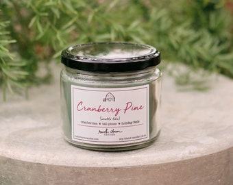 Cranberry Pine Candle Cotton Wick Rustic Charm Holiday Winter
