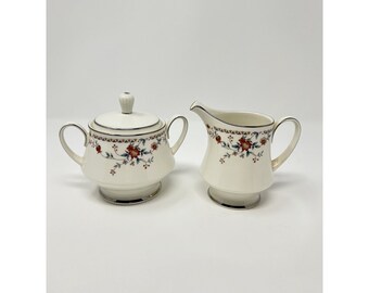 Noritake Ivory China ADAGIO #7237 Creamer & Sugar Bowl w/lid