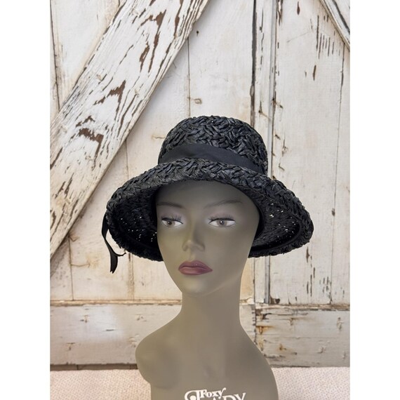 Vintage Straw Wide-Brim Hat with Black Band s-l400.jpg main image 4