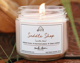 Saddle Shop Candle | Leather Blend, Western Scent
