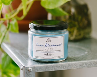 Texas Bluebonnet Candle  Cotton Wick Rustic Charm Spring Time Floral Scent