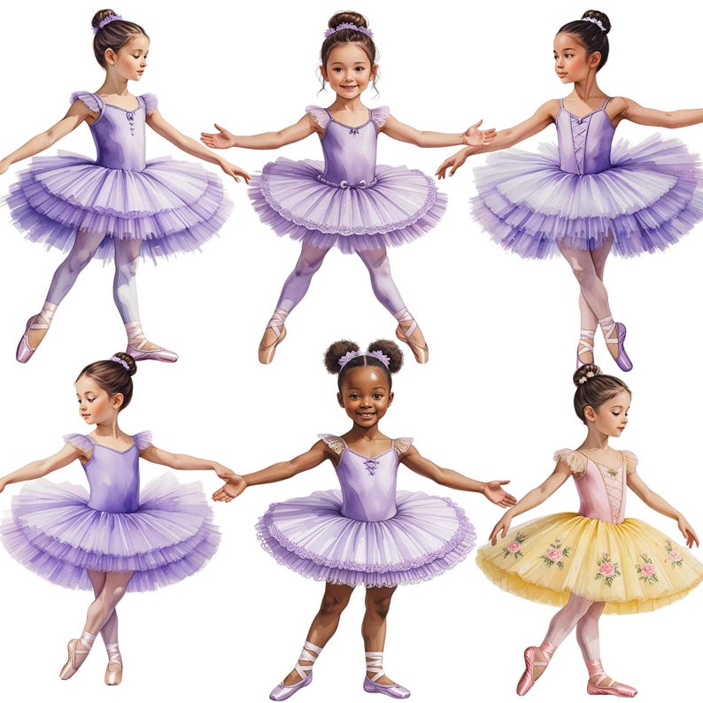 Watercolor Ballerina Clipart – Swan Lake PNG, Ballet Birthday (digital ...