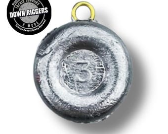 3oz River Coin "Disk" Sinker | Select qty up to 50pcs/9.37lbs | Handcrafted by Down Riggers Tackle Supplies