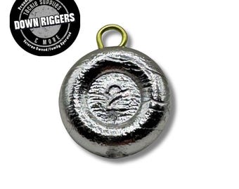 2oz River Coin "Disk" Sinker | Select qty up to 60pcs/7.5lbs | Handcrafted by Down Riggers Tackle Supplies