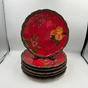 Set of 6 Tracy Porter OCTAVIA HILL GARDEN Dinner Plates
