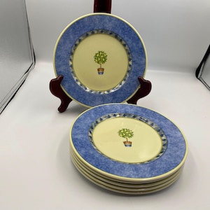 Set of 6 Royal Doulton Fine China CARMINA Salad / Dessert Plates