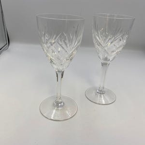 Pair of St. Louis Crystal CHANTILLY Burgundy Wine Glasses 7&quot; x 3&quot;