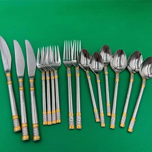 Wallace Stainless Steel GOLDEN CORSICA 15 pc Lot (Place Settings)
