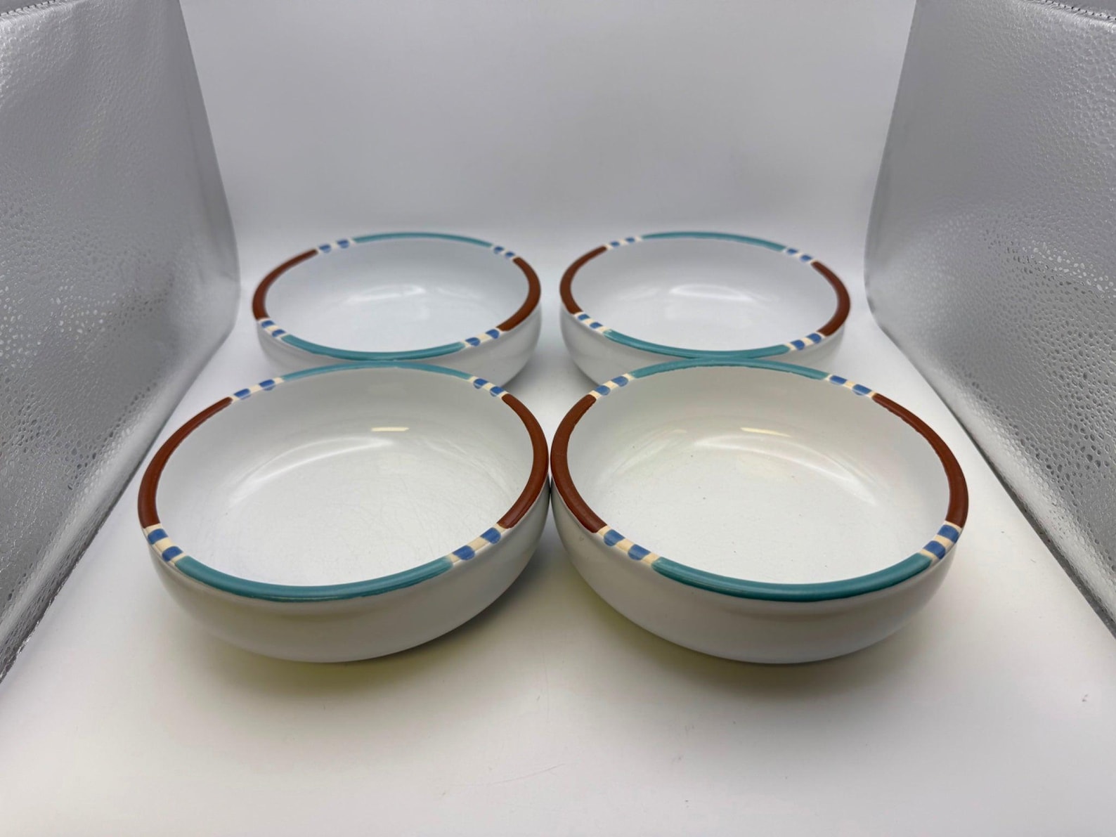 Set of 4 Dansk MESA WHITE SAND Coupe Soup Bowls
