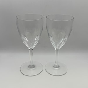 Pair of Baccarat France Crystal GENOVA 7&quot; Red Wine Glasses / Water Goblets