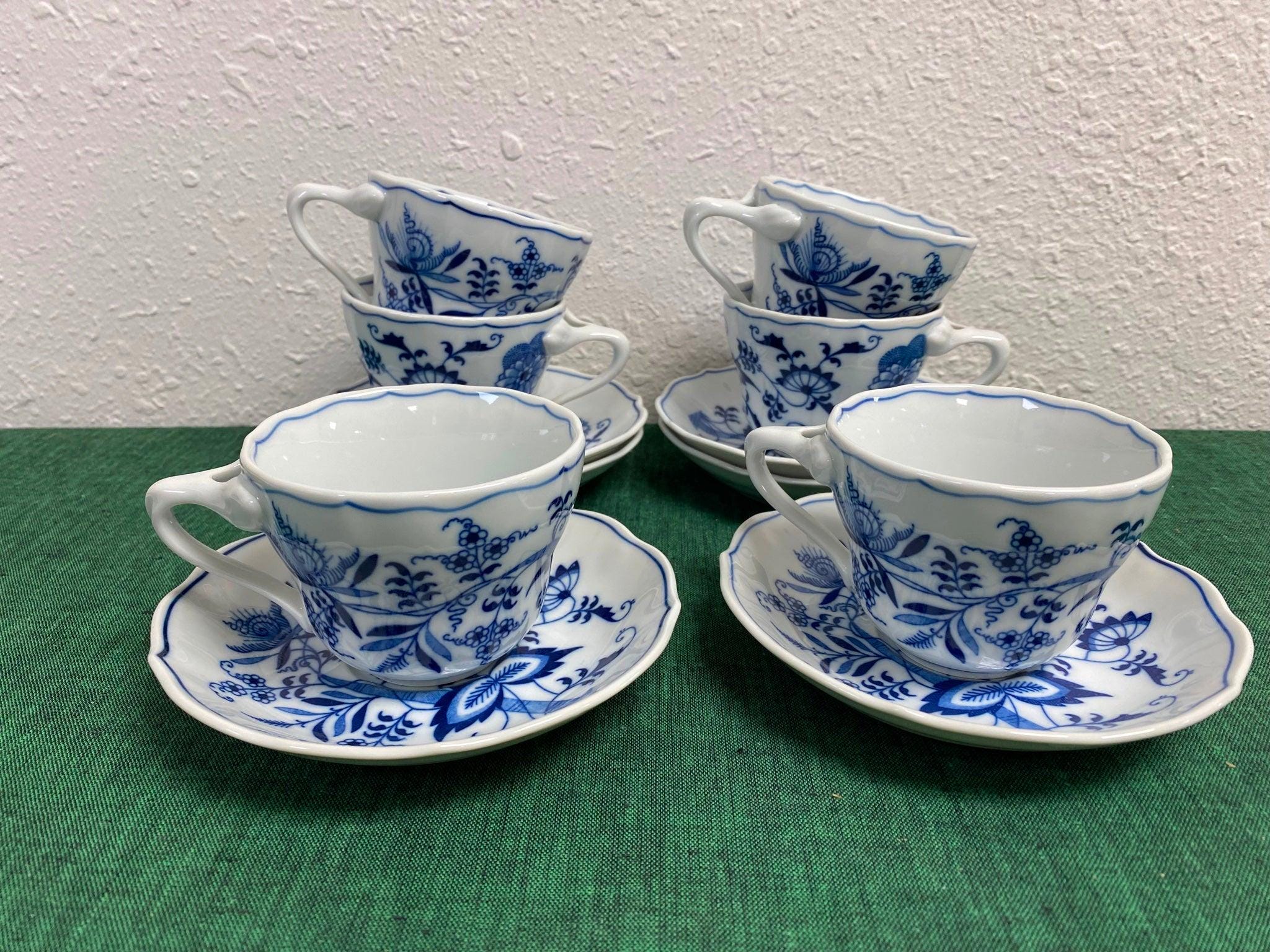 Set of 6 BLUE DANUBE Cups & Saucers Made in Japan - Etsy