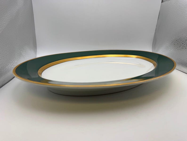 Fitz & Floyd Renaissance Green Oval Serving Platter - Thumbnail 2