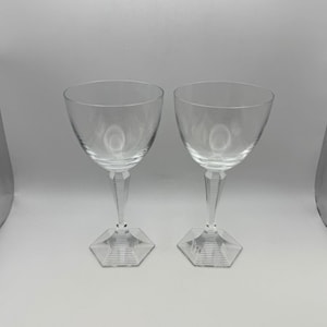Pair of Baccarat Crystal OPERA 7&quot; Red Wine Glasses / Water Goblets