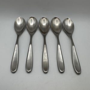 Set of 5 Retroneu 18/10 Satin Stainless Steel CONTOUR Teaspoons