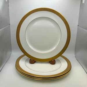 Set of 4 Waterford Fine China KELLS GOLD Dinner Plates