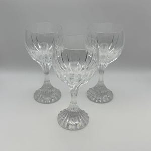 Set of 3 Baccarat Crystal MASSENA 5 7/8&quot; Bordeaux Wine Glasses