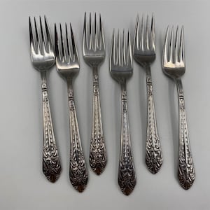 International Steelsmiths Stainless Steel MARQUISE Salad Forks Set of 6