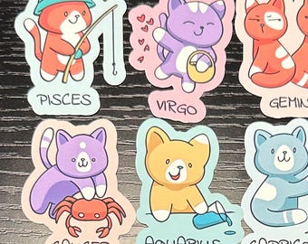 Zodiac Cat Vinyl Waterproof Sticker
