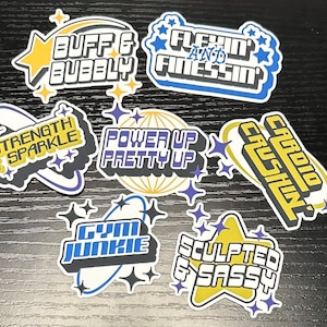 Workout Sticker Pack: Gym Motivation, Waterproof Vinyl Stickers