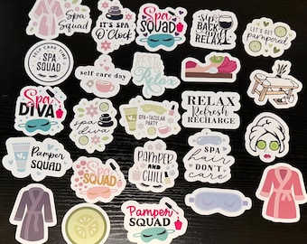 24 Count Spa Stickers - Spa Sticker Bundle - Spa Decal Set - Vinyl Waterproof Sticker