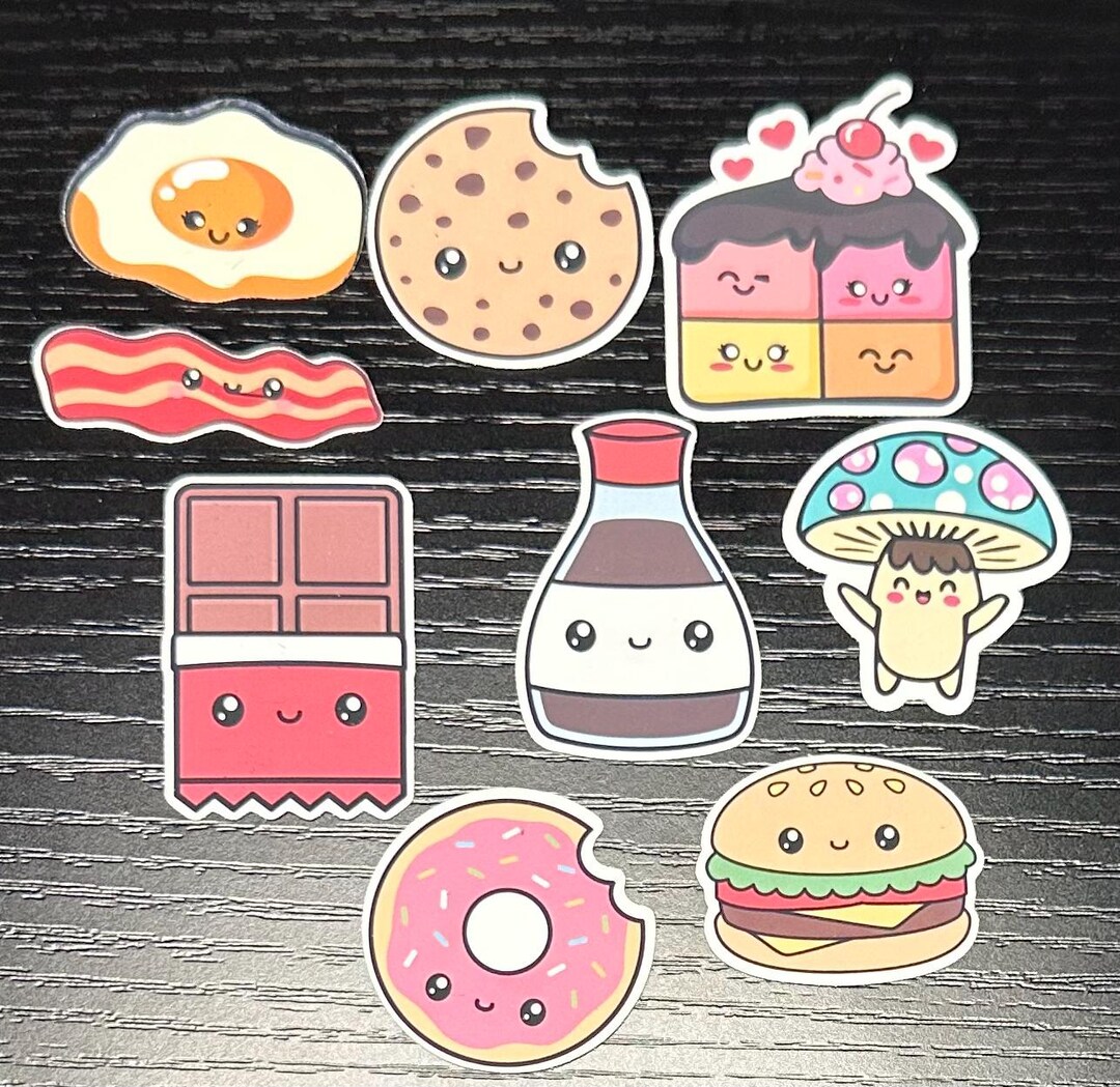 Kawaii Food Vinyl Waterproof Matte Sticker - Etsy
