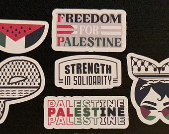 6 Palestine Stickers - Vinyl Waterproof Sticker Pack
