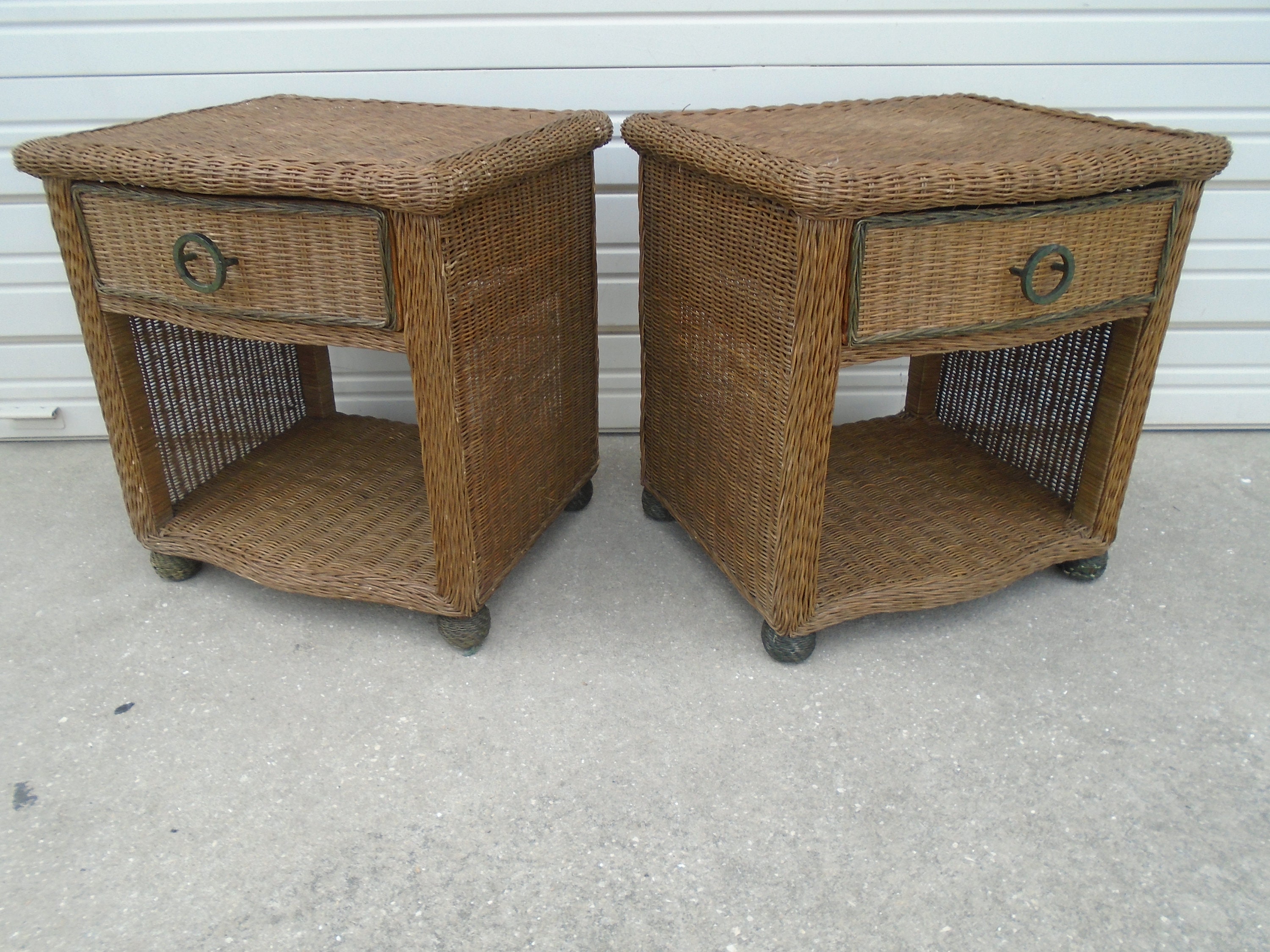 Pier One Wicker Rattan Nightstand Jamaica Collection Two atelieryuwa