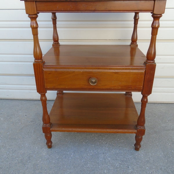 Tall End table Nightstand Bed French Country Provincial British Colonial Farmhouse  Cottage Heirloom