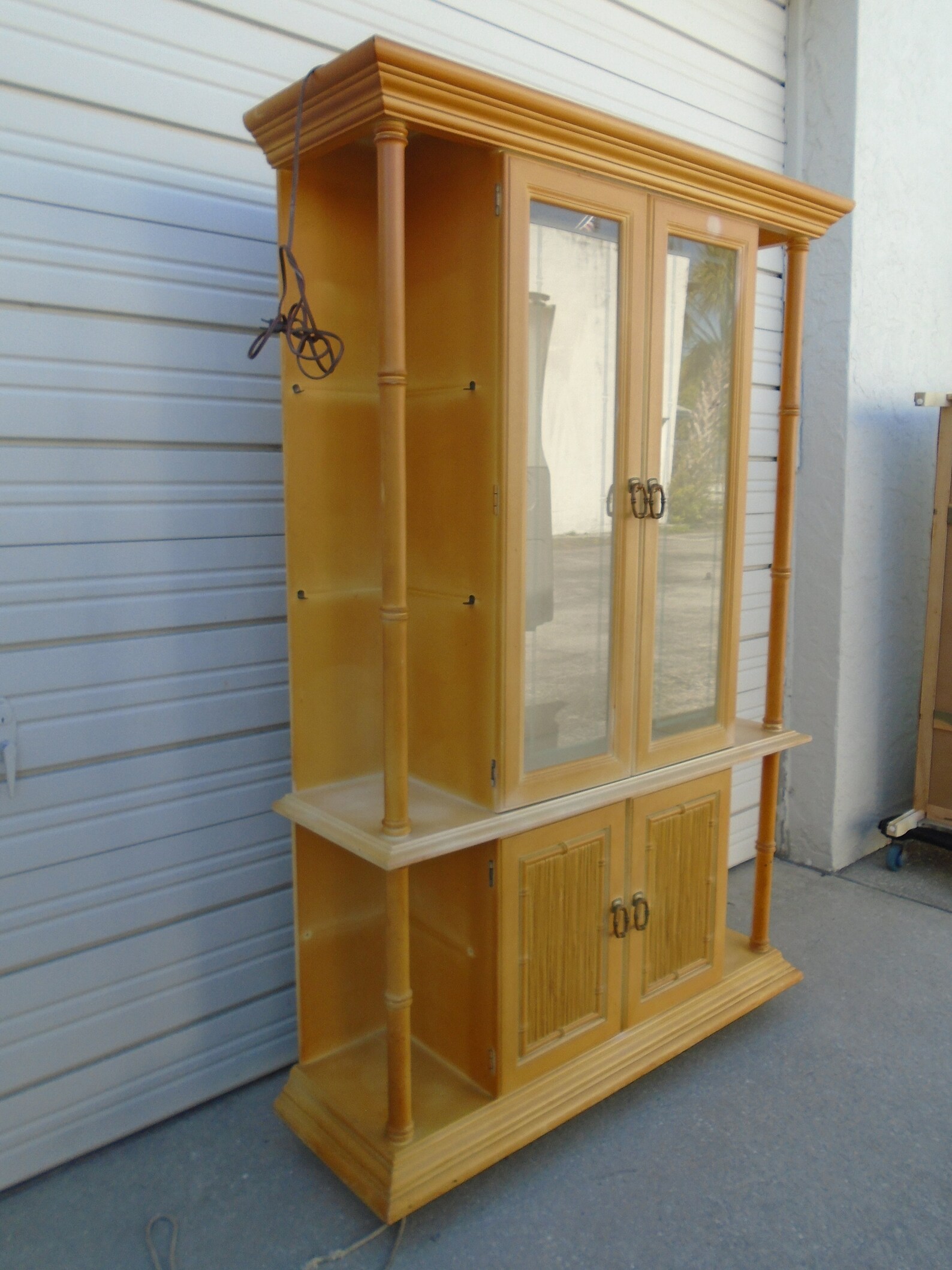 RARE Faux Bamboo China Hutch Open Sides Hollywood Etsy