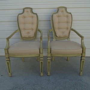 Century Set 2 French Dining Chairs Captain Arms Country 