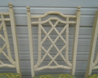 1 of 4 6 8 10 Faux Bamboo Dining Chairs Fretwork Dining Chinoiserie Hollywood Regency Chinese Chippendale Boho Asian British Colonial Boho