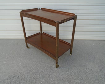 Vintage MH M\u00f8bler Brazilian Rosewood Bar Cart Danish Modern Rolling Refectory Tea Trolley