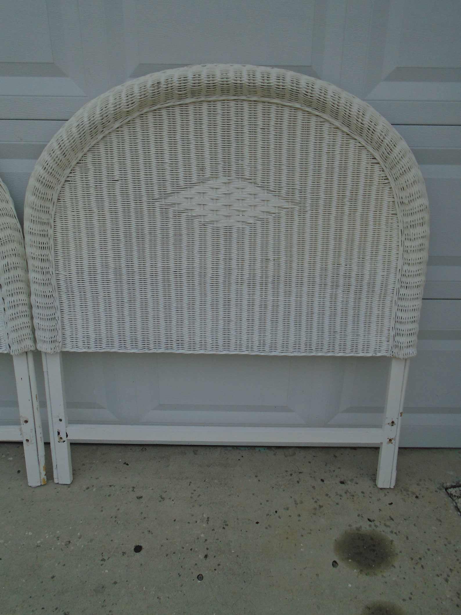 Round Pair Wicker Twin Size Headboard Arch Circle Peacock Etsy