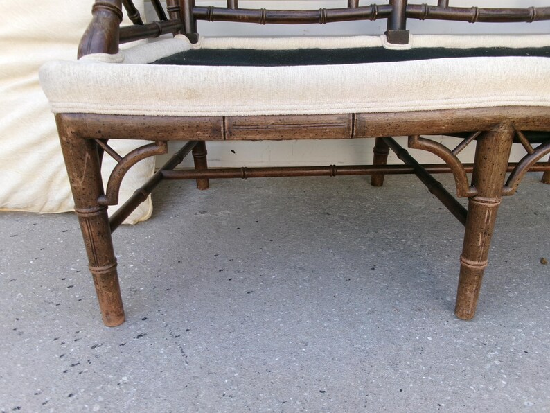 Tlc Bench TLC Fretwork Settee Bench Faux Bamboo Cane West Indies Asian ...