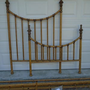 Twin Size Bed West Indies Islands Metal Steel Bali Hai Palm Beach Hollywood Regency Tall Coastal Colonies Florida Cottage Tropical Boho