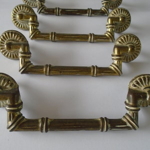 1 Pull Handle Replacement Hardware Faux Bamboo Dresser Desk Highboy Hollywood Regency Pulls Round brackets REPRO henry link FAKE  bali ahi