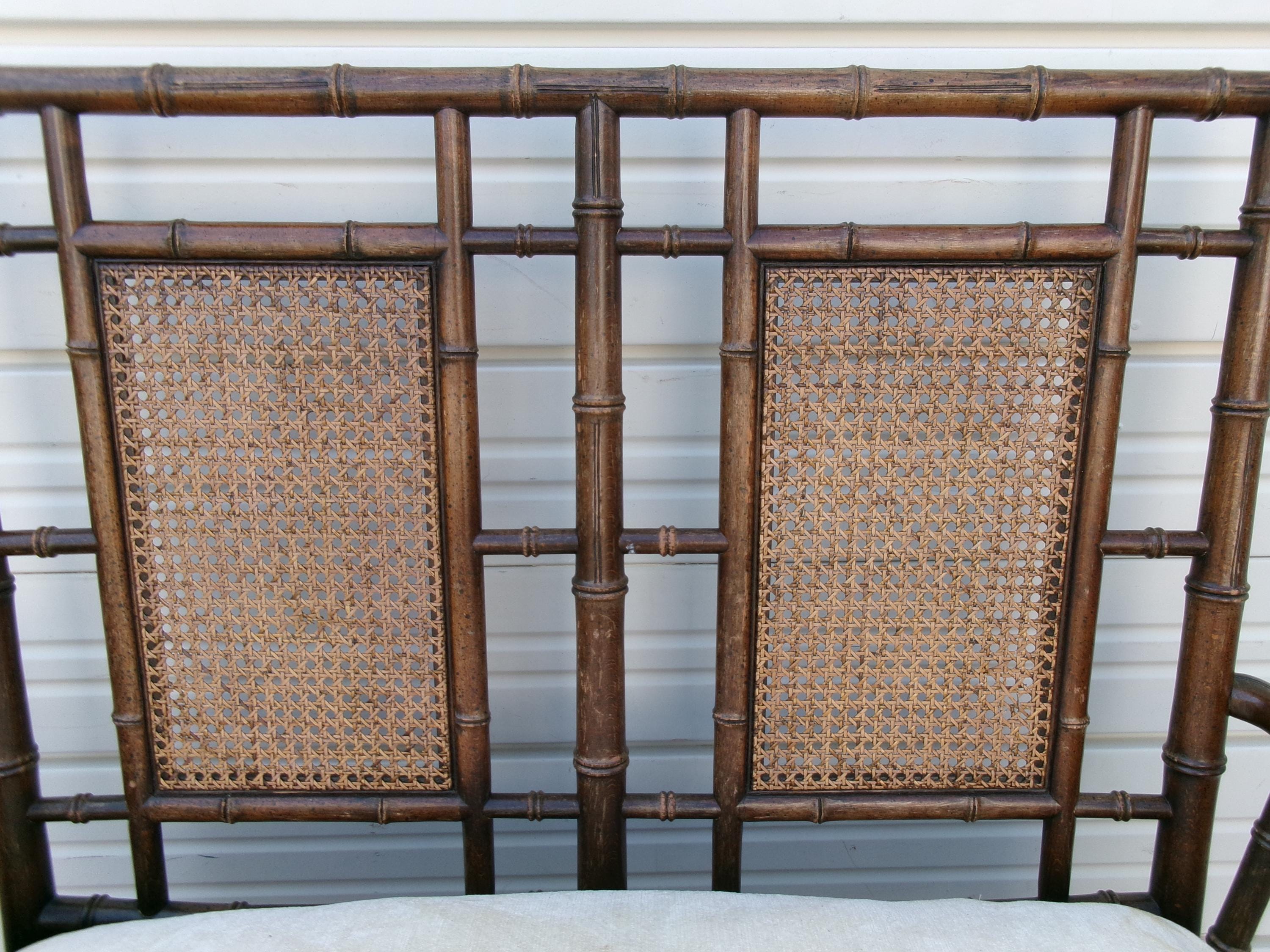 Tlc Bench TLC Fretwork Settee Bench Faux Bamboo Cane West Indies Asian ...