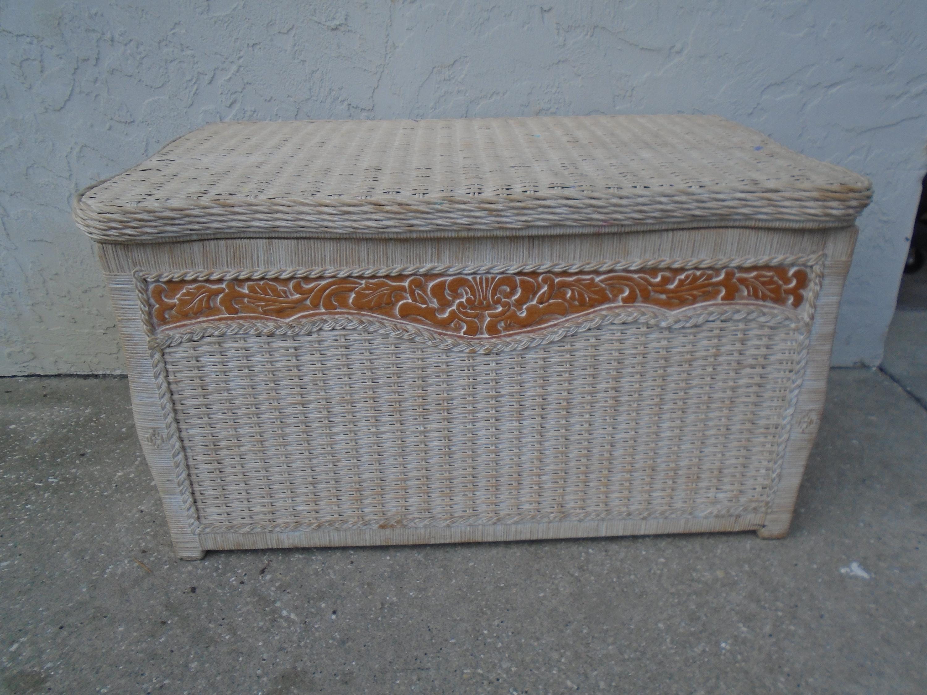 Vintage Pier 1 Wicker Large Trunk Cottage Jamaica Imports One
