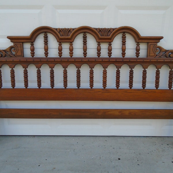 KING Size Headboard Eastlake STY French Country Farmhouse Provincial Solid WOOD Hollywood Regency Rococo Renaissance Baroque Gothic Heirloom