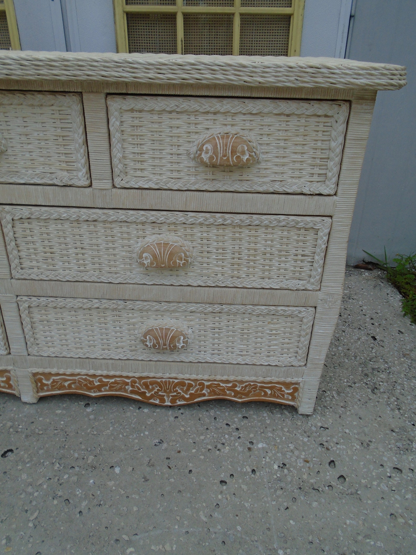 Pier 1 Imports Jamaica Wicker Dresser Bureau Shabby Chic 7 Etsy
