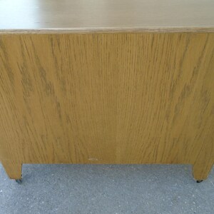 Puede incluir: Un mueble de madera marr&oacute;n claro con forma rectangular. El mueble tiene un patr&oacute;n de vetas de madera natural y se apoya sobre peque&ntilde;as ruedas. El dise&ntilde;o del mueble es sencillo y funcional.