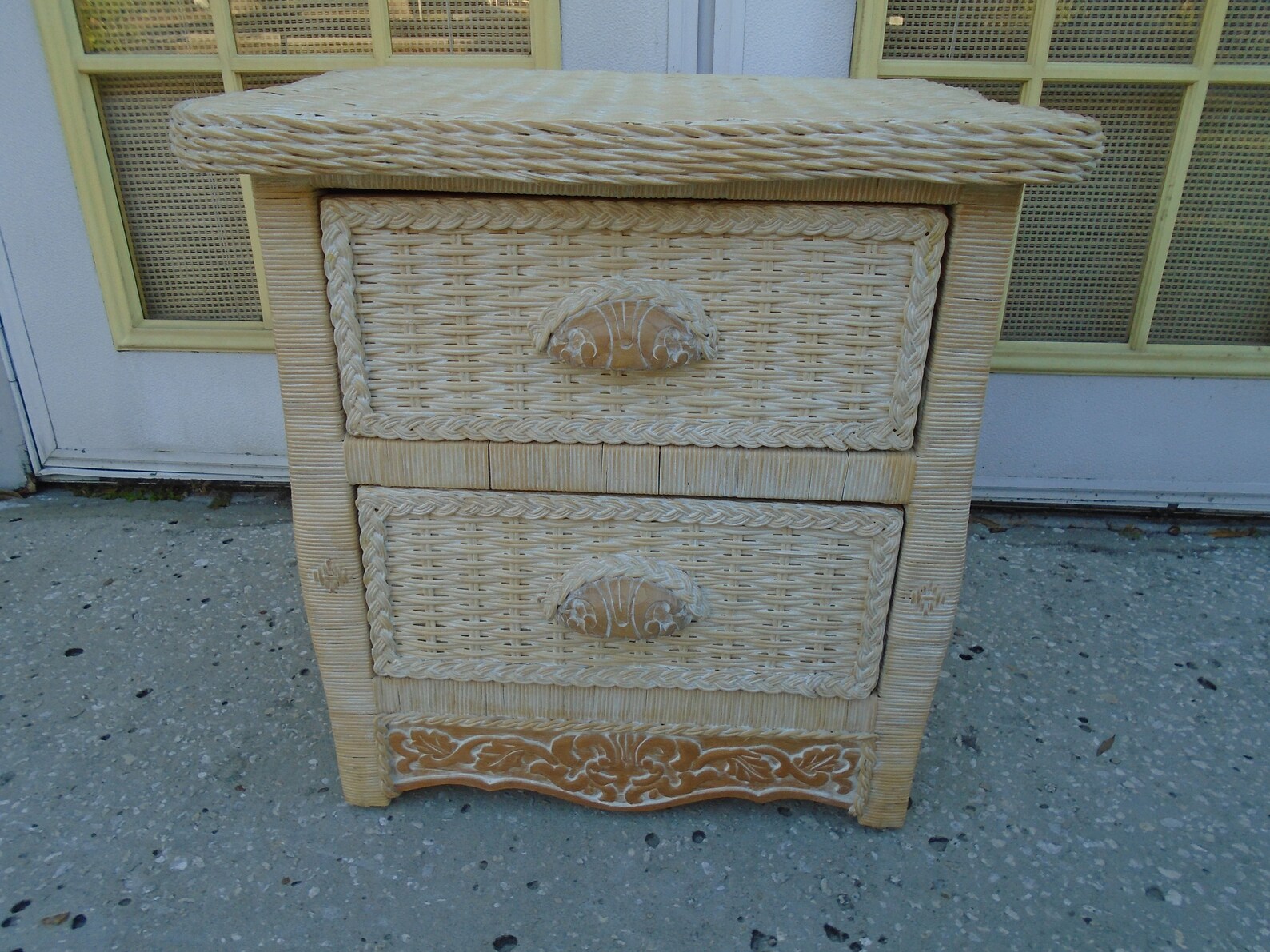 One Pier 1 Wicker Nightstand Cottage Jamaica Imports Rattan Etsy