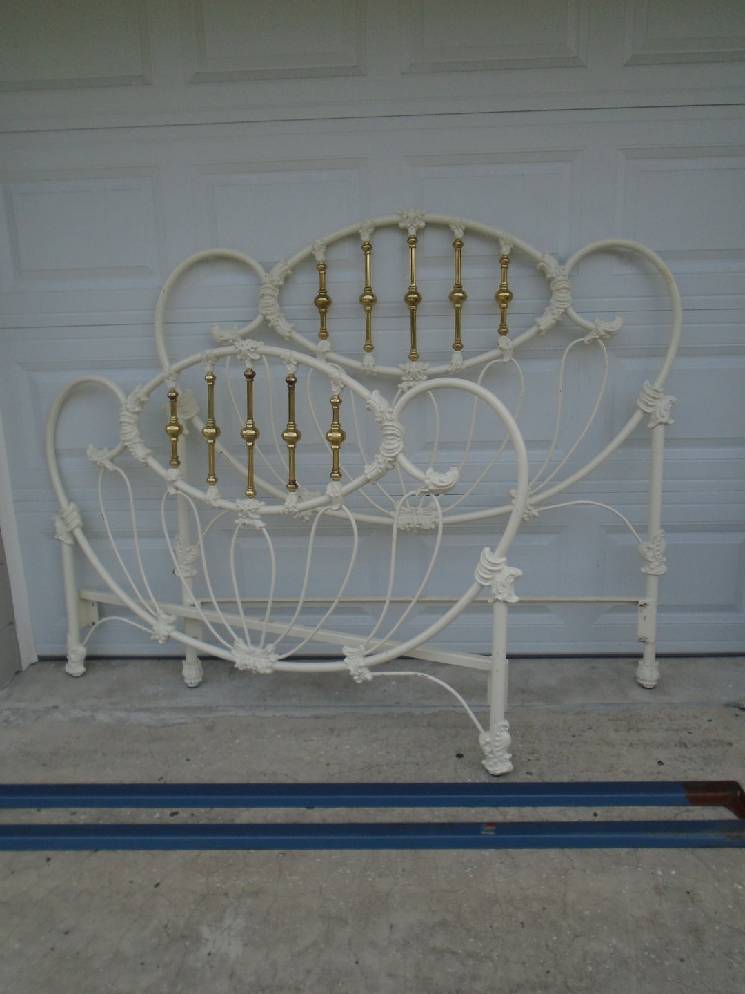 Art Deco Full Size Bed Headboard Double Cottage French Country Metal