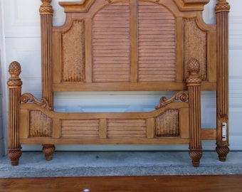 Queen Size Bed Endura Furniture Key West British Colonial Pineapple Tropical Islands West Indies Louver Shutter Tommy Bahama STY Colonies
