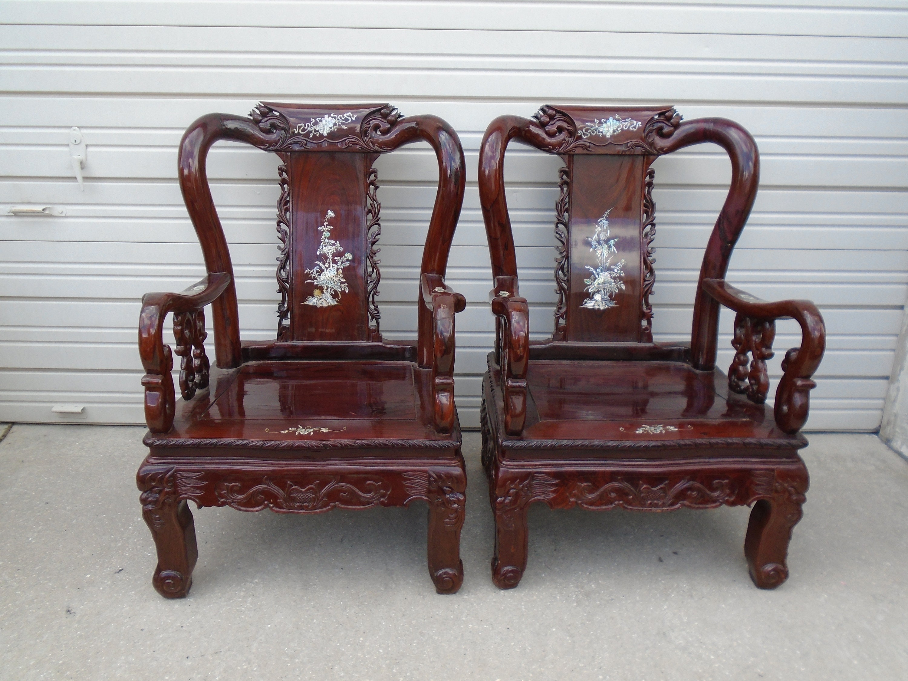 Asian Rosewood Chair Etsy