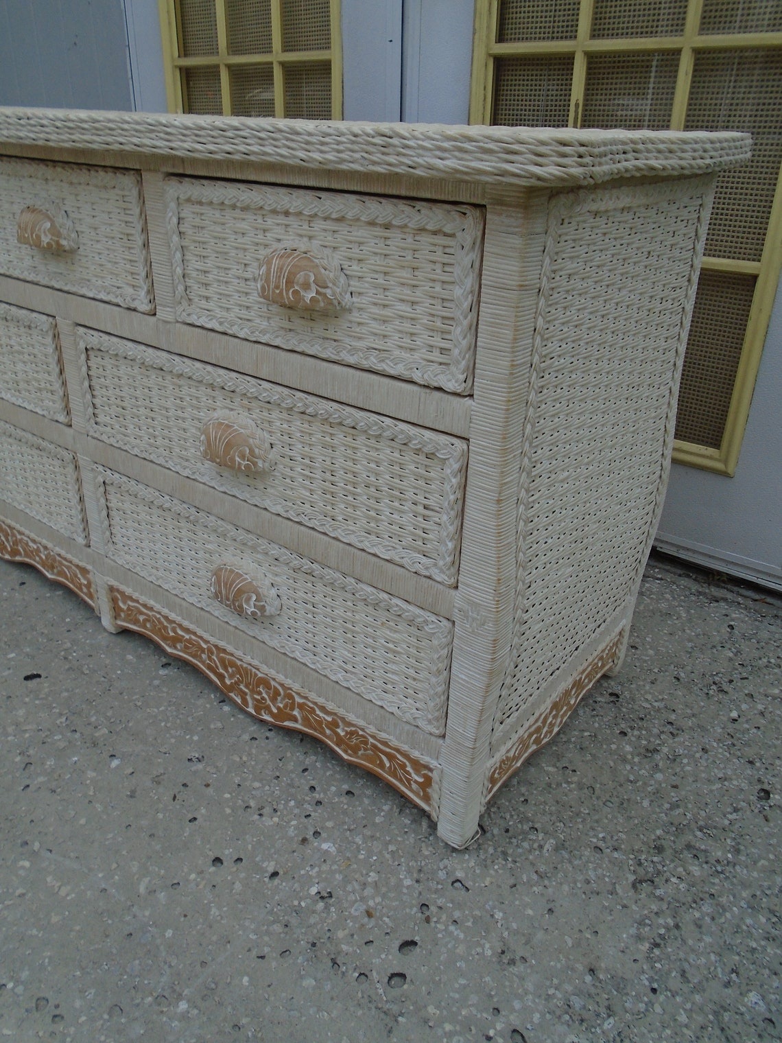 Pier 1 Imports Jamaica Wicker Dresser Bureau Shabby Chic 7 Etsy