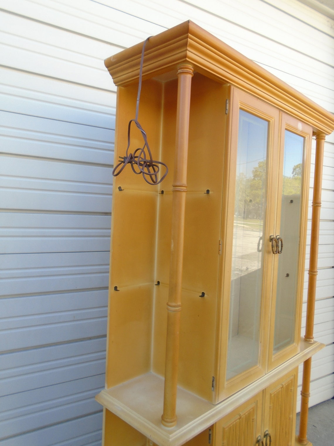 RARE Faux Bamboo China Hutch Open Sides Hollywood Etsy